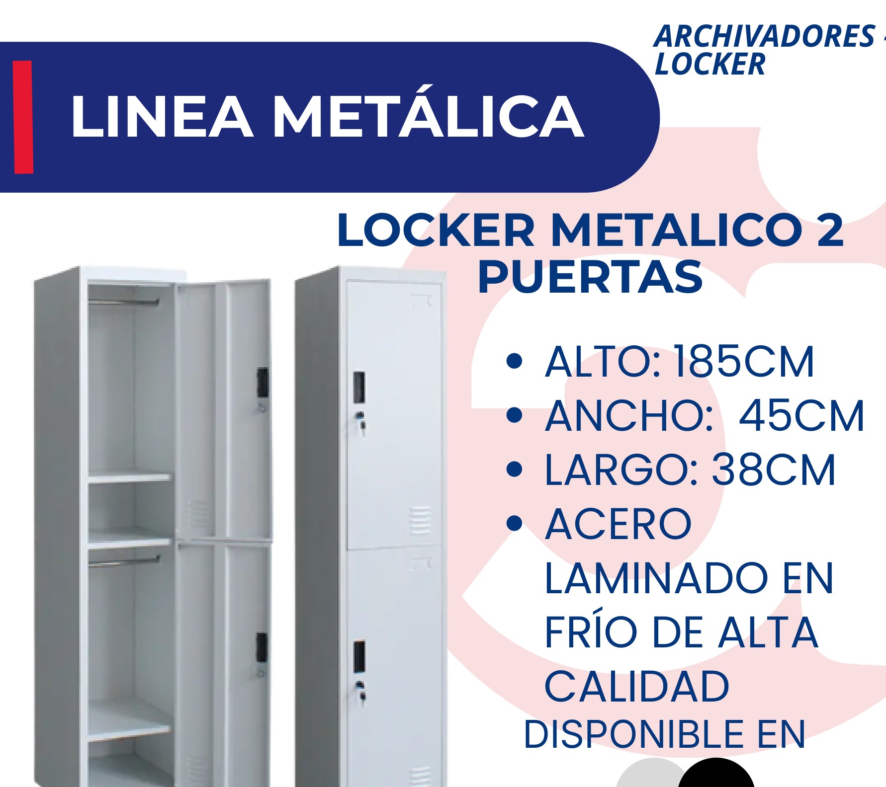 Locker Metálico 2 Puertas