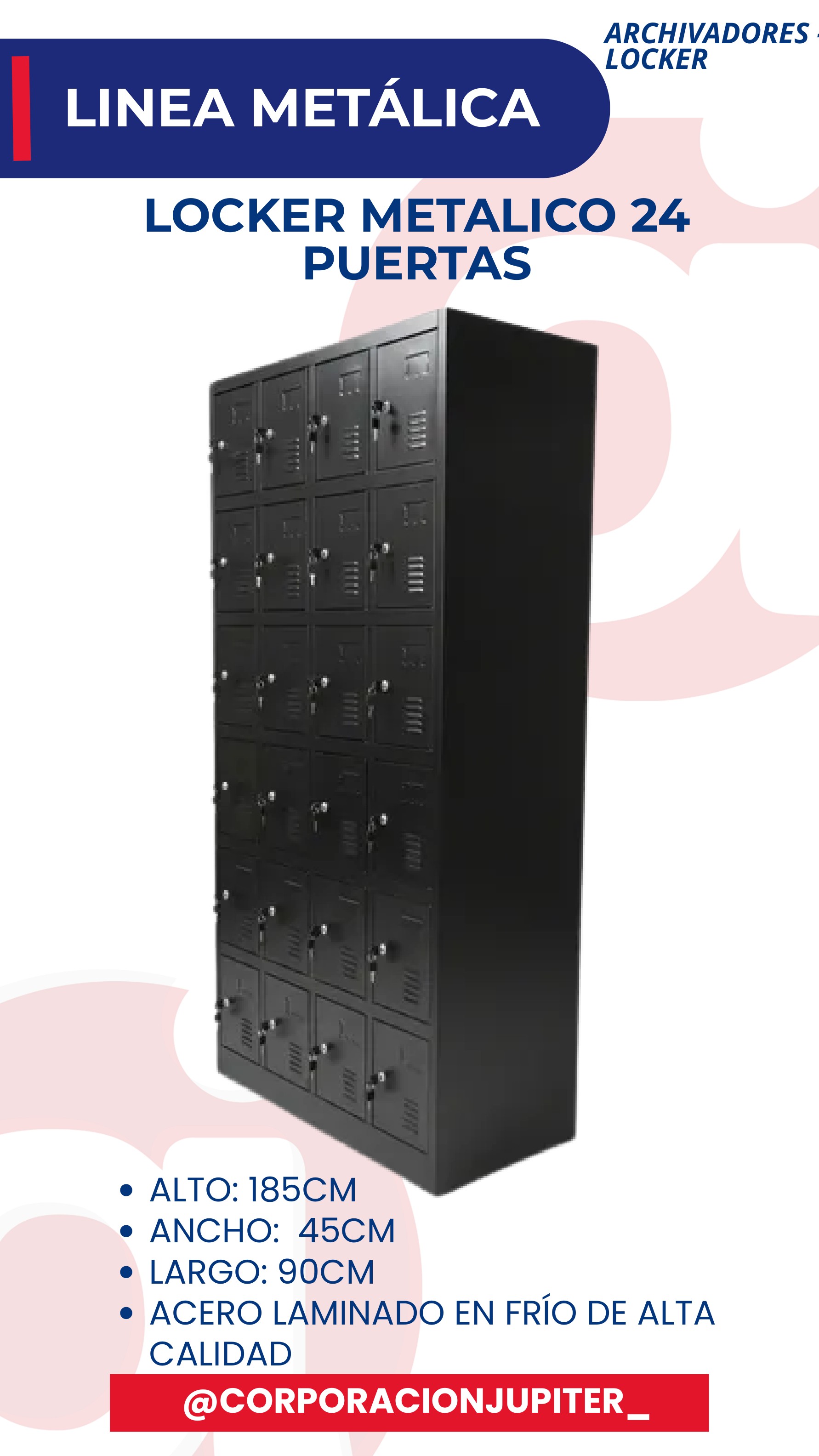 Locker Metálico 24 Puertas