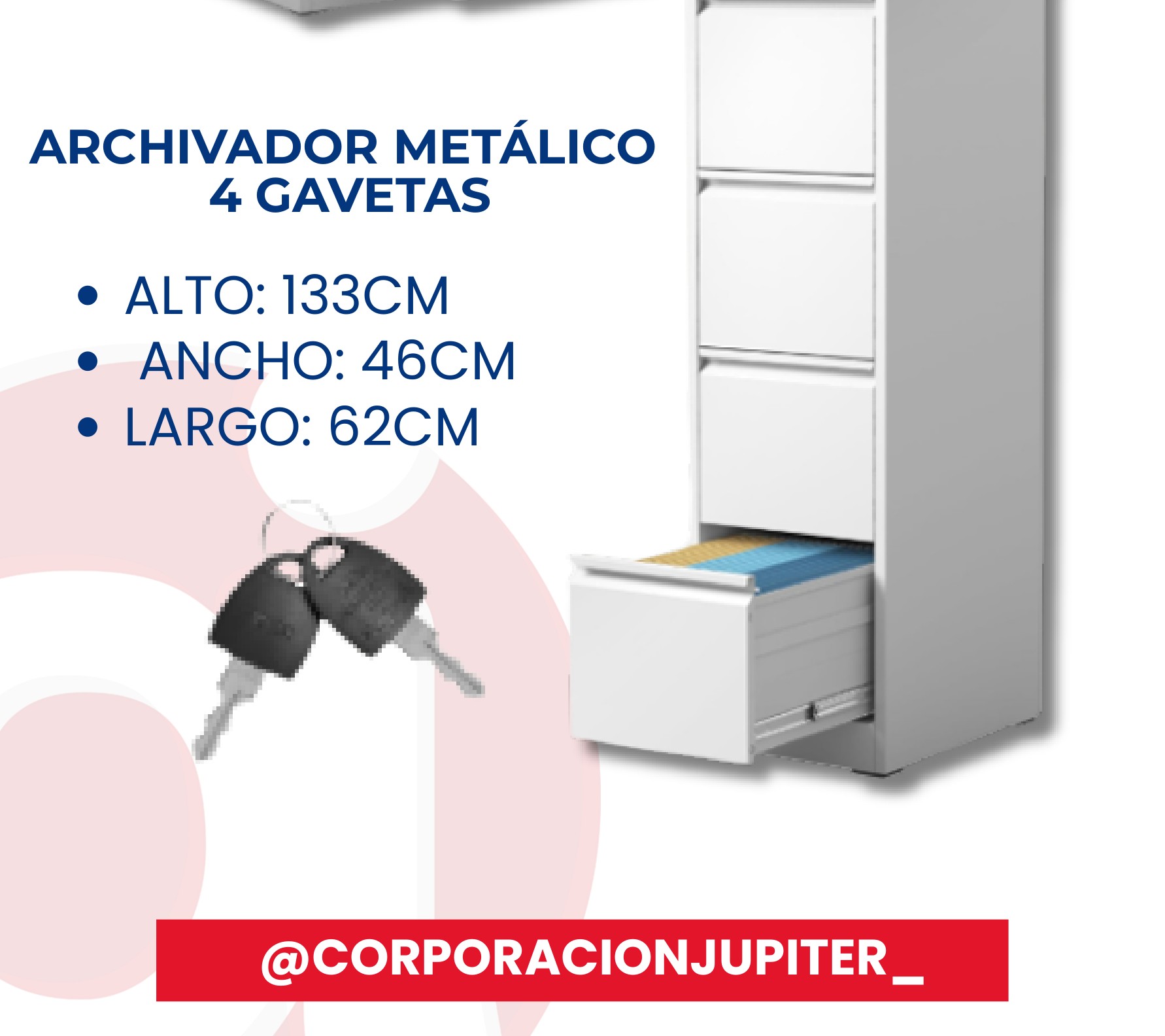 Archivador Metálico 4 Gavetas