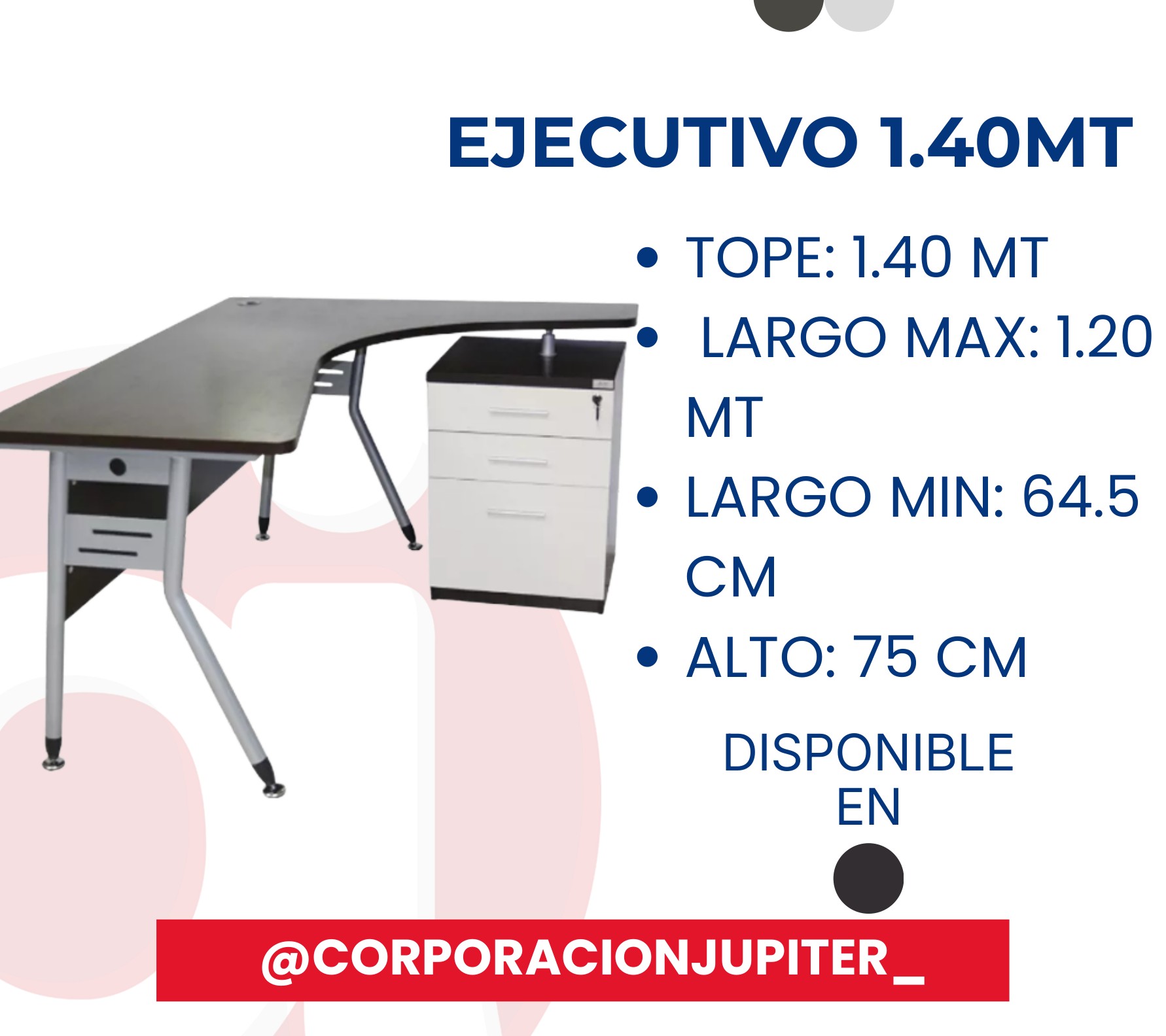 Escritorio Ejecutivo 1.40MT
