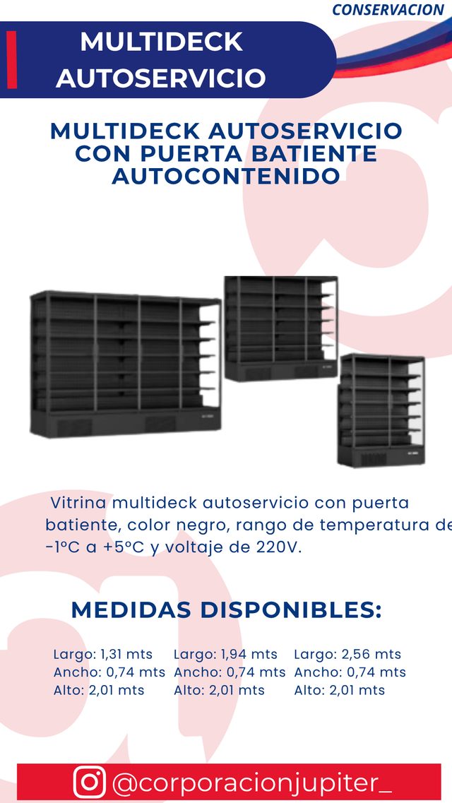 Multideck Autoservicio con Puerta Batiente Autocontenido