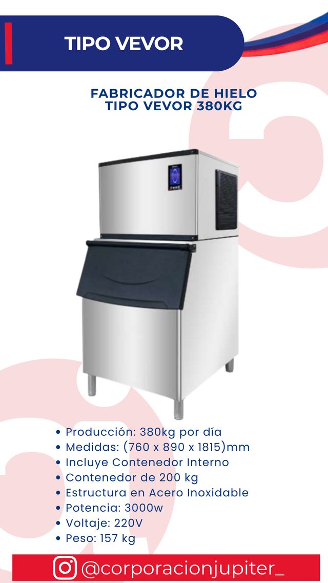 Fabricador de Hielo Tipo VEVOR 380Kg