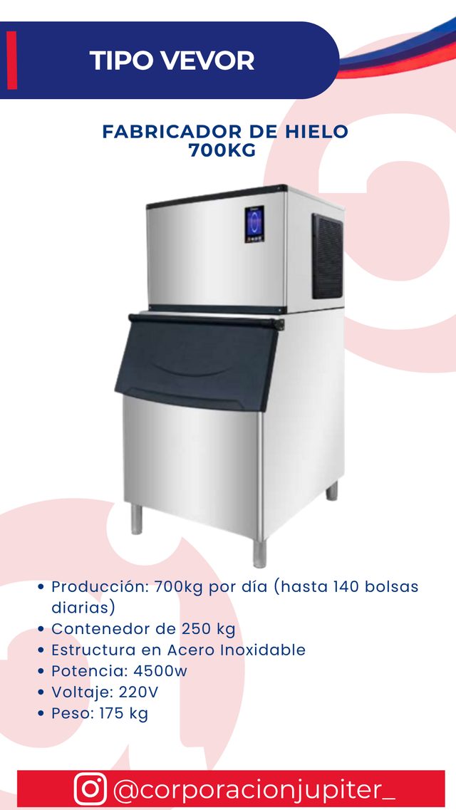 Fabricador de Hielo 700Kg
